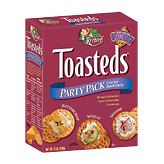 Keebler Toasteds party pack cracker assortment; buttercrisp, wheat, sesame Left Picture